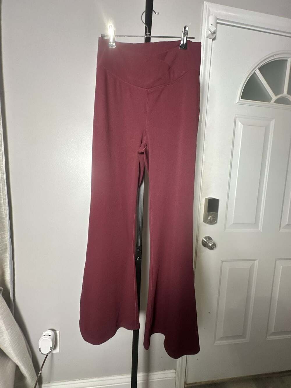 Halara High-Waisted Ribbed Crossover Flare Leggings#963